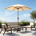 7.5ft Patio Umbrella, Outdoor Table Market Umbrella with Smooth Crank Lift, 6 Windproof Fiberglass Ribs, UPF50+ UV Protection for Deck, Pool, Garden and Backyard