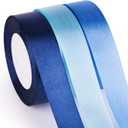 ASTARON Blue Satin Ribbon for Wedding Bouquet DIY Crafts 1 Inch, Solid Color Fabric Ribbon for Gift Wrapping Christmas Gift Bows Hair Bows Silk Ribbon for Bouquets Baby Shower Decor