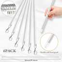 Shimeyao 6 Packs Acrylic Curtain Pull Wands Drapery Pull Rod Versatile Fiberglass Blinds Wand Kits with Curtain Rings and Hooks for Opening Closing Curtains Homes Offices Opener(White, 36 Inch)