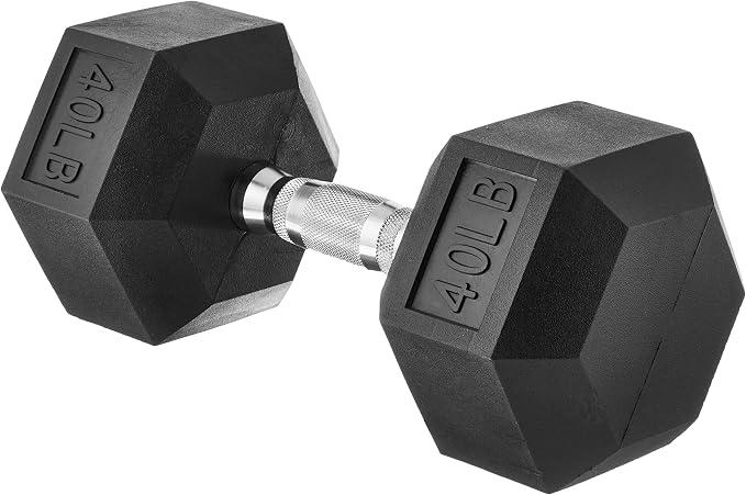 Rubber Hex Dumbbell Hand Weight 40LB, 1 Piece