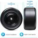 13x6.50-6" Flat Free Lawn Mower Tires, Universal Fit Solid Front Tires for Zero Turn Mowers, Adjustable Hub with 3/4" & 5/8" Bearings for Residential & Commercial Use, 2 Pack, Large Bearing Design