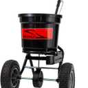Brinly P20-500BHDF Push Spreader with Side Deflector Kit, 50 lb. Capacity, Black
