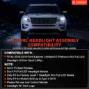 LH Chrome Bezel LED Headlight Assembly W/o LED Control Module Compatible with 2016-2019 Ford Explorer Sport/Limited/XLT/Platinum (Halogen Model), Headlamp W/LED DRL Replace FO2518130