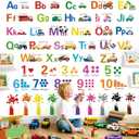 decalmile Transport Vehicle Alphabet Wall Stickers Inspirational Numbers Letters ABC Wall Decals Kids Playroom School Library Classroom Home Decor