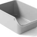 Cat Litter Box with High Sides Anti-Splashing for Indoor Cats Low Entry Kitty Litter Boxes (Grey), Pack of 2