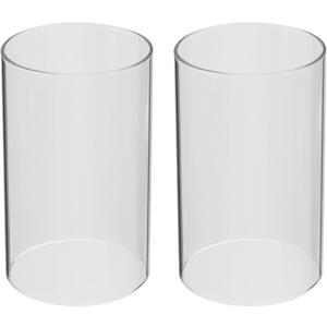 PATIKIL 3"x5" Open Ended Glass Candle Holders, 2Pcs High Borosilicate Glass Chimney Clear Cylinder Candleholder for Candles Table Centerpiece