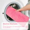 Bathroom Rugs Non Slip 24"x16", Absorbent Bath Mats Quick Dry, Shaggy Microfiber Bath Rugs, Extra Soft Plush, Machine Washable Bath Mats for Bathroom Floor, Tub and Shower, Pink
