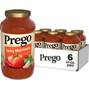Prego Spicy Marinara Pasta Sauce, 24 oz Jar (Pack of 6) (EXP Feb 16, 2026)