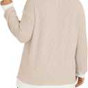 VISLILY Womens-Plus-Size-Tops Trendy Color Block Long Sleeve T Shirts Casual Loose Tunics Cute Knit Crewneck Blouses XL-5XL