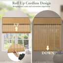Kokorona Cordless Bamboo Roman Shades with Valance, Light Filtering Bamboo Blinds for Interior Windows, Natural Roll Up Bamboo Shades for Home, Office, Easy Installation, 20" W x 64" H, Natural