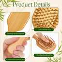 8 Pack Mini Bamboo Hair Brush Bulk Wood Travel Brushes Mini Hairbrush with Ergonomic Handle and Bamboo Bristles, Small Natural Wooden Hairbrush Massage Scalp Detangling Brush, Square