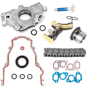 M295 Oil Pump & Timing Chain Kit for 2007-2013 Chevy Silverado 1500/Tahoe/Avalanche, GMC Sierra/Yukon, Buick Cadillac - Compatible with 4.8L 5.3L 6.0L 6.2L Vortec Engines (Non-VVT)