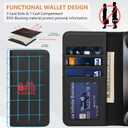Wallet Case for iPhone 16 Pro 6.3", Genuine Leather Flip Folio Case Compatible with Magsafe, RFID Blocking Magnetic Card Holder Kickstand Cover Men Women for iPhone 16 Pro,Black