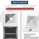 Reinforced 97011723 Bathroom Exhaust Fan Cover with Springs,ABS Plastic Square Ceiling Laminar Air Flow Air Conditioning Grilles Diffusers,Air Diverter,vent cover,Ventilation Fan (1, 9in)