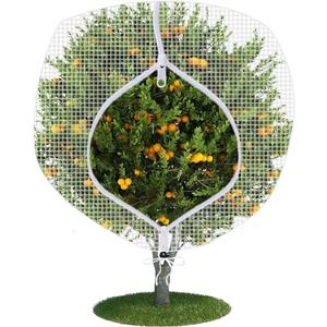 Fruit Tree Netting Covers with Zipper to Protect from Squirrels and Birds Large Netting for Fruit Trees Net Protection, White, 10' x 13', 1 Pack