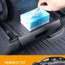 Rear Center Console Organizer for Tesla Model Y, TPE Backseat Storage Box with Anti-Slip Lid Cover Rear Middle Bin 2nd Row Seat Organizer for Model Y 2024 2023-2020 Accessories