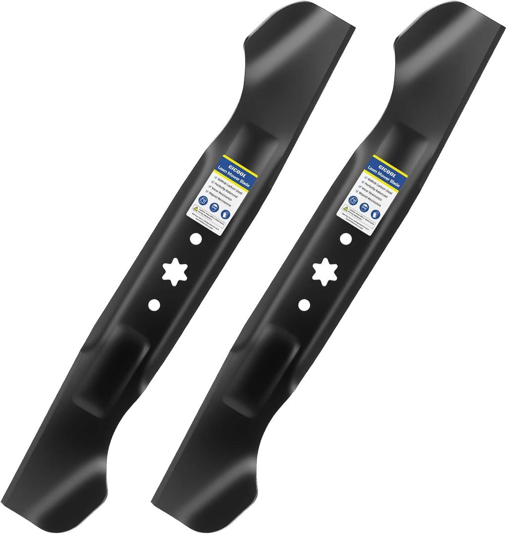 GICOOL 942-04244A Mower Blade for Cub Cadet Enduro XT1-46 XT2-46 ZT1-46 LT46 LX46 LTX1045 LTX1046 RZT46, Replace 942-04244A 942-04244 942-04290 742-04244, 6-Point Star, 2-Pack