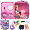 Bag Set and Accessories Including 18 Inch Doll Clothes, Shoes, Sunglasses, Doll Backpack and Toy Dog