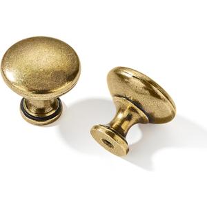 khtumeware 15 Pack Burnished Antique Brass Cabinet Knobs 1-1/4 inch (32 mm) Diameter Antique Bronze Drawer Knobs Vintage Cabinet Hardware