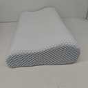 Anvo Memory Foam Pillow, Neck Contour Cervical Orthopedic Bed Pillow for Sleeping Side Back Stomach Sleeper, Ergonomic Design for Neck and Shoulder Pain Relief, Blue White, Soft (Soft - Standard (24 x 13.4 x 4.7 inches))