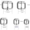 Assorted Multi-Purpose Metal Roller Buckles Belts Hardware Pin Buckle for Bags Leather Belt (Silver)