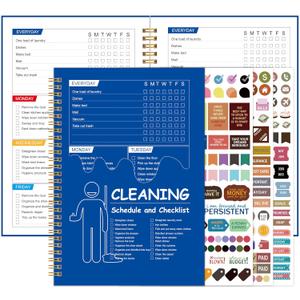 ADHD Cleaning Planner, Cleaning Schedule and Checklist, Undated Daily and Weekly Household Cleaning Checklist Planner, Organize Your Home to Keep Neat and Stress-Free (Blue)