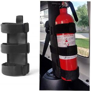 Adjustable Roll Bar Fire Extinguisher Mount Holder 3 lb for Jeep Wrangler Unlimited CJ YJ LJ TJ JK JKU JL JLU 4XE,(Black, Without Pattern)