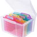 WRVCSS Greeting Card Organizer with 6 Coloful Removable Dividers for Holiday Birthday Get Well Cards Photos, Crafts, Scrapbooking, Paper, Stickers and More(mix color)