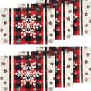 Plaid Snowflakes Christmas Placemats Set of 6, 12x18 Inch Rectangle Placemats Winter Table Mats for Holiday Party Table Placemats Dining Kitchen Table Decoration