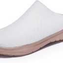 Lightweight Slip-On Clog Shoes for Women & Men  Breathable Knit Upper, Soft Cushioned Sole, Indoor Outdoor Comfort Mules (6, White)