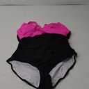 Eomenie Women's One Piece Swimsuits Tummy Control Ruched Push Up Bathing Suit Tie Back Slimming Swimwear (XX-Large, Hot Pink and Black)