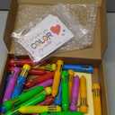 24 Set Valentine Cards and Ballpoint Pen Gift 24 Pcs Mini Shuttle Pens 0.5mm Multicolor Retractable Pens, Greeting Cards for Party Supplies Prize