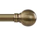 Antique Bronze Curtain Rods for Windows 48 to 84 Inch 1" Diameter Adjustable Heavy Duty Brass Window Curtain Rod with Metal Finials for Living Room Bedroom Farmhouse Kitchen Outdoor