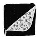 HonestBaby Hand-Quilted Baby Blanket Reversible 100% Organic Cotton for Infant Boys, Girls, Tossed Skulls/Black, One Size