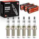 A-Premium Iridium Platinum Spark Plugs Compatible with Honda Accord & Jeep Grand Cherokee & Dodge Grand Caravan & Kia Sorento & Hyundai Santa Fe & Chrysler Town & Country & Acura RDX, Pack of 6