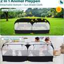 Small Animals Playpen,Pet Cage Tent Large Chicken Run Coop with Detachable Bottom Breathable Transparent Mesh Walls, Foldable Pet Enclosure for Puppy Kitten Rabbits Indoor Outdoor Playpen  73"L x 36"W x 25"H
