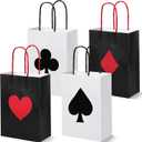 Outus 24 Pcs Casino Party Favor Gift Bags Casino Theme Party Supplies Las Vegas Poker Goody Treat Paper Bags for Birthday Decor, 8.3 x 6 x 3 inches