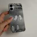 Halloween Spooky Ghosts Phone Case Compatible with iPhone 16 Plus, Tomb Yard Ghosts Phone Case for iPhone 16 Plus, Trendy TPU Bumper Phone Cover Case