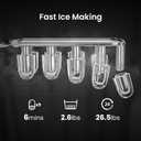 AGLUCKY Ice Makers Countertop with Handle,26.5Lbs/24H,9 Cubes in 6 Mins,2 Sizes of Bullet Ice,Portable Machine with Self-Cleaning,Perfect for Home Kitchen(Black)