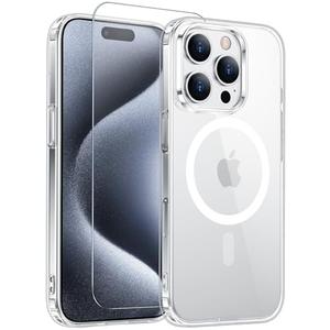 Temdan for iPhone 15 Pro Max Case Clear, [Compatible with Magsafe][Anti-Yellowing][Military-Grade Protection] Shockproof Slim Phone Sleeve Case for iPhone 15 Pro Max