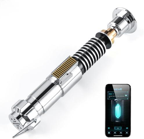 CUSTOM SABER RGBX Smooth Swing Light Saber, 12 Sound Fonts, Motion Control Infinite Color Changing Aluminium Alloy Hilt Rechargeable Light Saber, Support Heavy Dueling Luke Light Sword