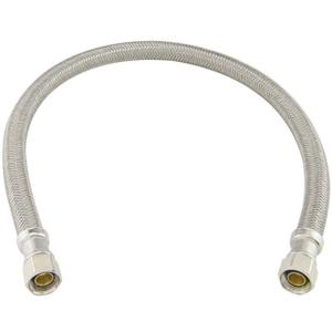 EZ-Fluid 12" x 3/8" Female Compression To 3/8 Inch Female Comp. Stainless Steel Braided Faucet Connector Line,Dishwasher Supply Line,Faucet Extension Supply Hose Connector Lines,Fits 3/8"Comp Male (1)