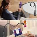 Tryone Gooseneck Phone Holder Hands-Free for Phone Viewing Or Recording, Adjustable Stable Metal Cell Stand Mount for Desk Table Bed, Soporte para Celular, Fits 4-7 Phones Including iPhone - Black