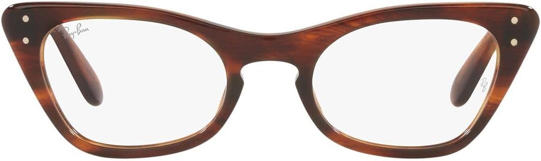 Ray-Ban Junior Ry9099v Miss Burbank Cat Eye Prescription Eyewear Frames, Striped Havana/ Demo Lens, 41 mm