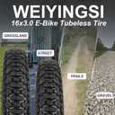 76-305 16X3.0 Fat Tire for Electric Bike Scooter - 1/2 Pack - Type: TT/TL, TUBELESS