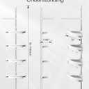 ALLZONE Corner Shower Caddy Tension Pole, Extendable Rustproof Stainless Steel Pole & 4-Tier Adjustable Shelves for Easy Drainage and Built-to-Last Stability, 34 to 116 Inches, White