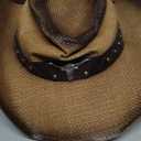 SoJourner Bags Men & Women's Cowboy Cowgirl Hat - Western Hats for Women, Adjustable Cowboy Hat Men with Wide Brim (Brown Longhorn)