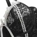 Verdusa Women's Plus Size 2 Piece Lace Lingerie Set Criss Cross Cut Out Cami Dress with Thong (Black, XXXL)