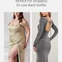 Strapless Longline Bra for Women Convertible Multiway Lace Corset Lift Up Bras Underwired Plus Size (Beige)