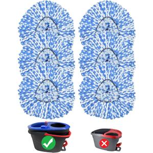 Mop Replace Head, 6 Pack Mop Heads Replacements for Oceda RinseClean 2-Tank System, Spin Mop Replacement Head, Microfiber Mop Refills, Machine Washable and Deep Cleaning (NOT for 1-Tank System) Mop Replace Head, 6 Pack Mop Heads Replacements for Oceda RinseClean 2-Tank System, Spin Mop Replacement Head, Microfiber Mop Refills, Machine Washable and Deep Cleaning (NOT for 1-Tank System)